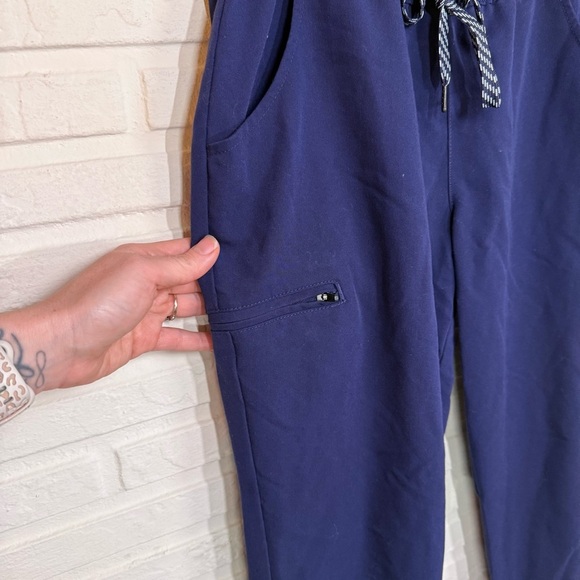 Jaanuu Navy Blue Jogger Scrub Bottoms, Women’s Size Small Petite - Picture 5 of 6